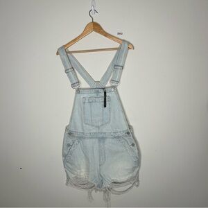Blank NYC Denim Shortall With Destroyed Hem Faded Women’s Medium Romper